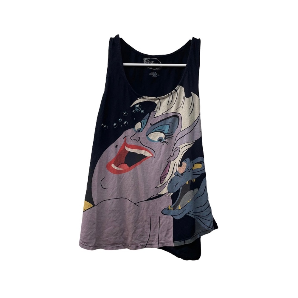Disney Ariel Ursula Graphic Tank Top Women's Large Black Tanks Tops Shirt Spring